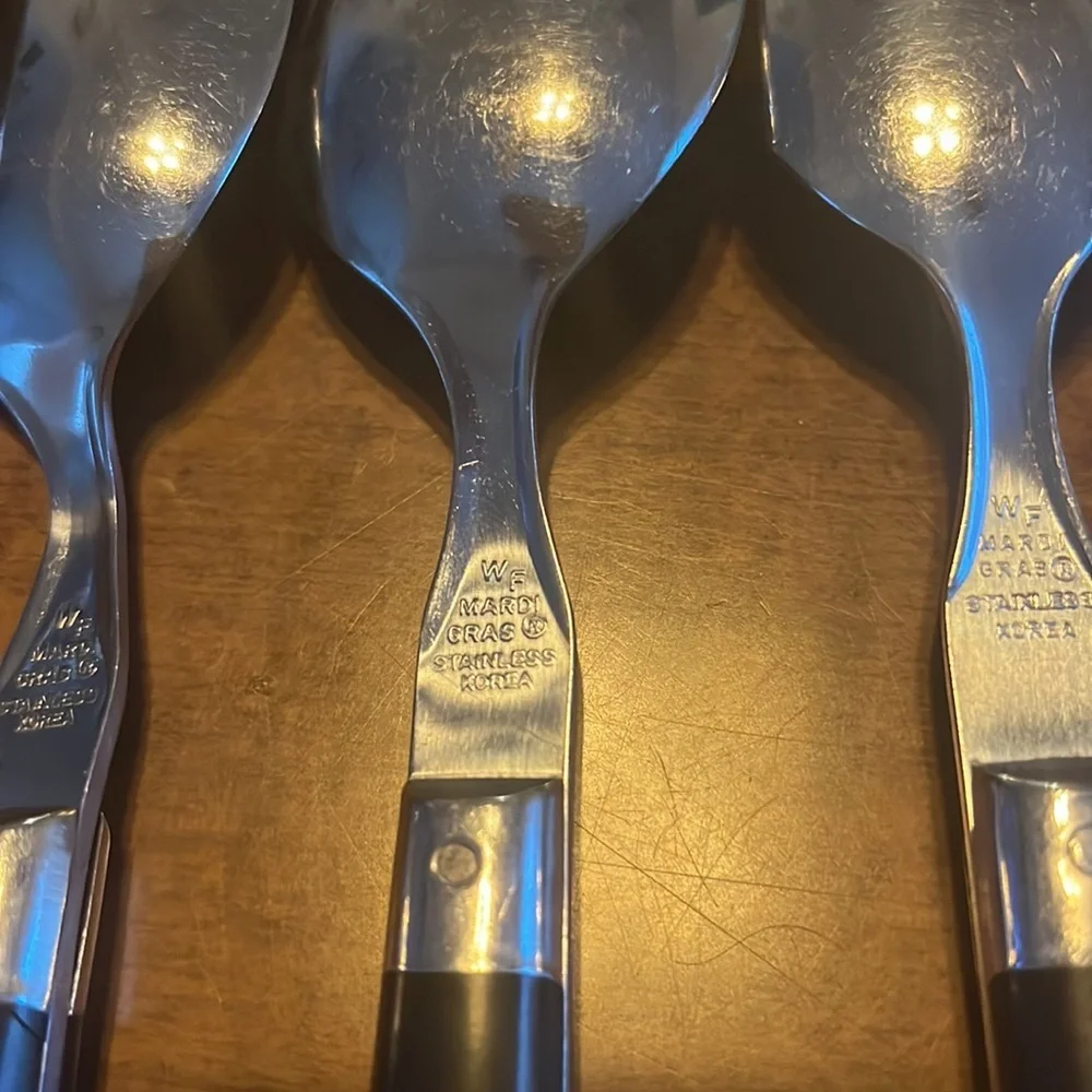 Washington Forge Mardi Gras Black Stainless Soup Spoon 5 Silverware‎ flatware